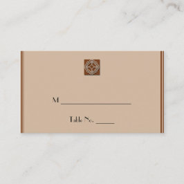 Celtic Knot in Cream and Rust Wedding Platzkarten