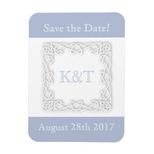 Celtic Knot Initials - Light Blue Magnet