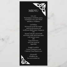 Celtic Knot Initials - Menu Card schwarz