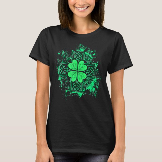 Celtic Knot Irish Kleeblatt Three Leaf Clover St P T-Shirt (Vorderseite)