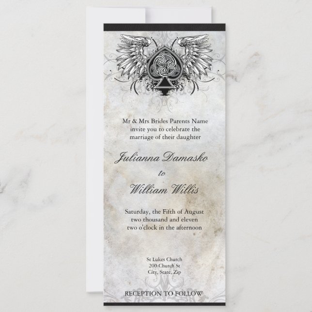 Celtic Knot Irish Urban Tattoo Hochzeit Einladung (Vorderseite)