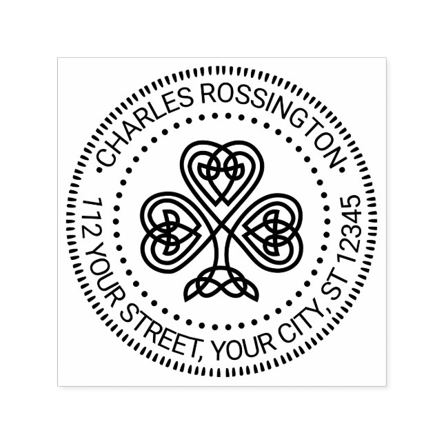 Celtic Knot Kleeblatt #3 Name Rücksendeadresse Permastempel (Design)