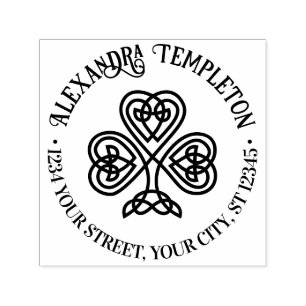 Celtic Knot Kleeblatt #3P Name Rücksendeadresse Permastempel