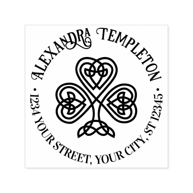Celtic Knot Kleeblatt #3P Name Rücksendeadresse Permastempel (Design)