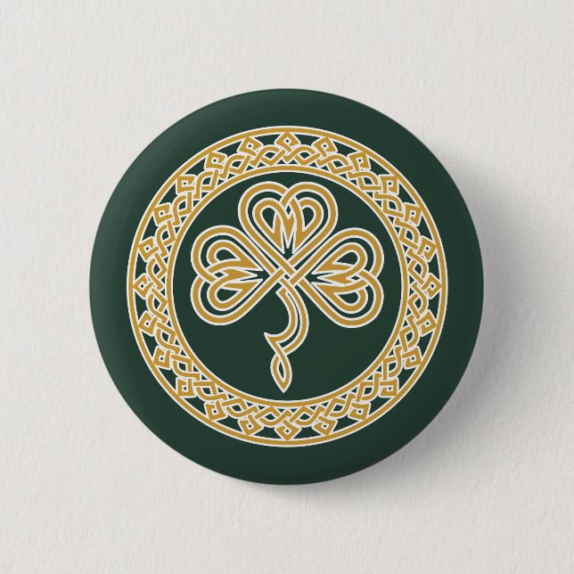 Celtic Knot Kleeblatt Button (Vorderseite)