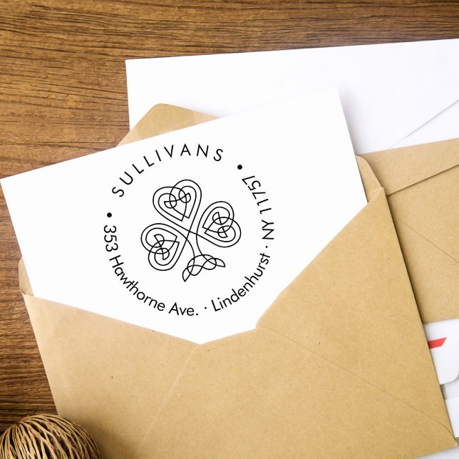 Celtic Knot Kleeblatt Family Rücksendeadresse Permastempel (Von Creator hochgeladen)