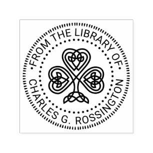 Celtic Knot Kleeblatt Library Name #3 Permastempel