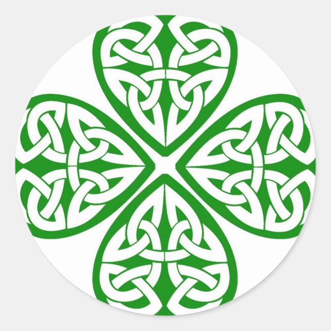 Celtic Knot Kleeblatt Runder Aufkleber (Vorderseite)