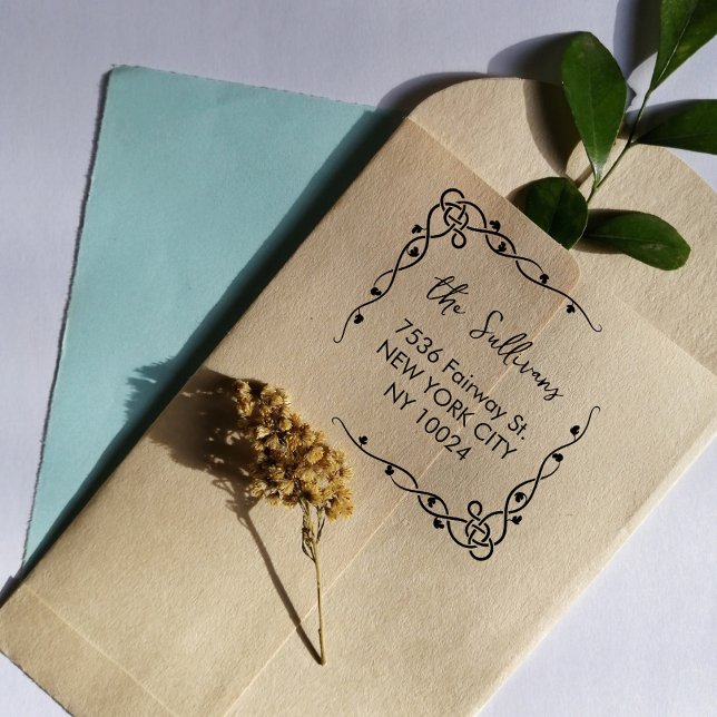 Celtic Knot Kleeblatts Moderne Rücksendeadresse Permastempel (Von Creator hochgeladen)