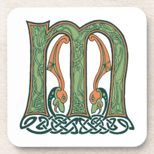 Celtic Knot Letter M, Irish Design Untersetzer