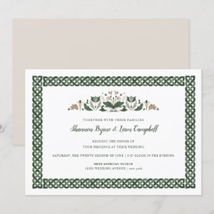 Celtic Knot   Moderne Hochzeit mit irischer Flora Einladung
