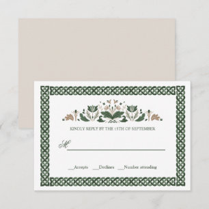 Celtic Knot Moderne Hochzeit mit irischer Flora Einladung