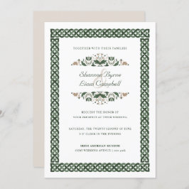 Celtic Knot | Moderne Hochzeit mit irischer Flora Einladung