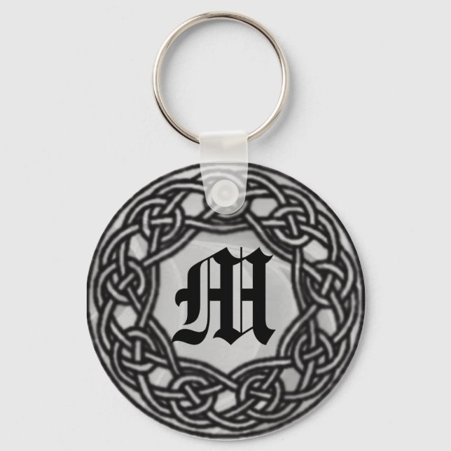 Celtic Knot Monogram Key Chain Schlüsselanhänger (Vorderseite)
