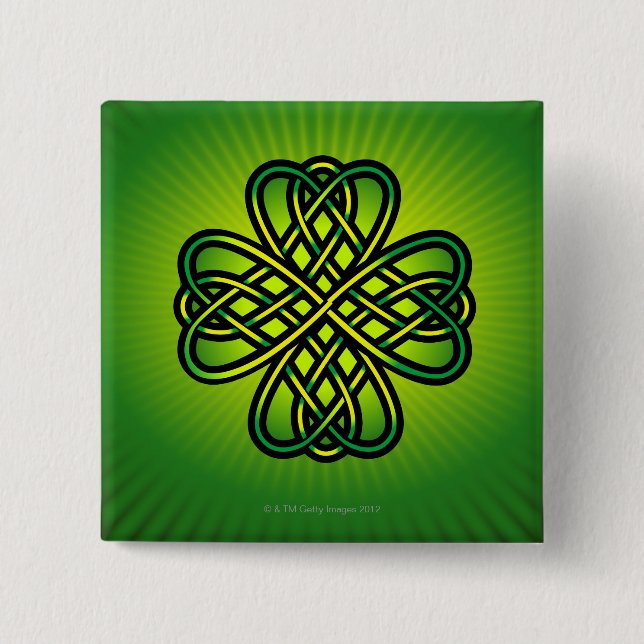 Celtic Knot on green gllow Button (Vorderseite)