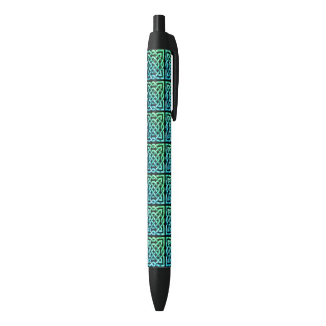 Celtic Knot Pattern Blue Green Pen Kugelschreiber (Unterseite (Vertikal))