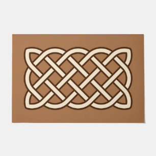 Celtic Knot Pattern, Camel Tan, Cream und Brown Fußmatte
