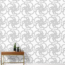 Celtic Knot Pattern Elegant Modernes Weiß und Grau Tapete