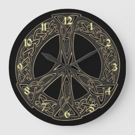Celtic Knot Peace Sign Clock Große Wanduhr