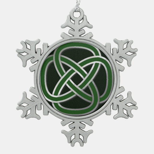 Celtic Knot Pewter Snowflake Ornament (Vorderseite)