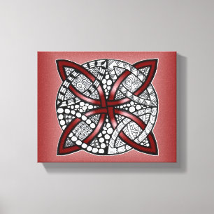 Celtic Knot Red Doodle Zeichnend Leinwanddruck