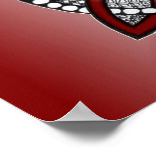 Celtic Knot Red Doodle Zeichnend Poster