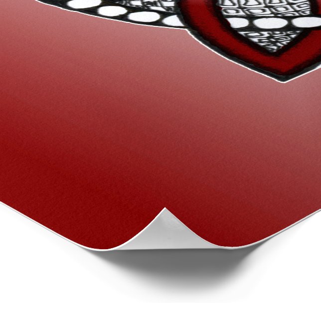 Celtic Knot Red Doodle Zeichnend Poster (Ecke)