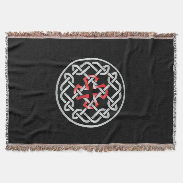 Celtic Knot Red Metallic Blanket Decke (Vorderseite)