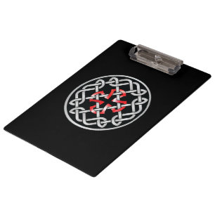 Celtic Knot Red Metallic Clipboard Klemmbrett