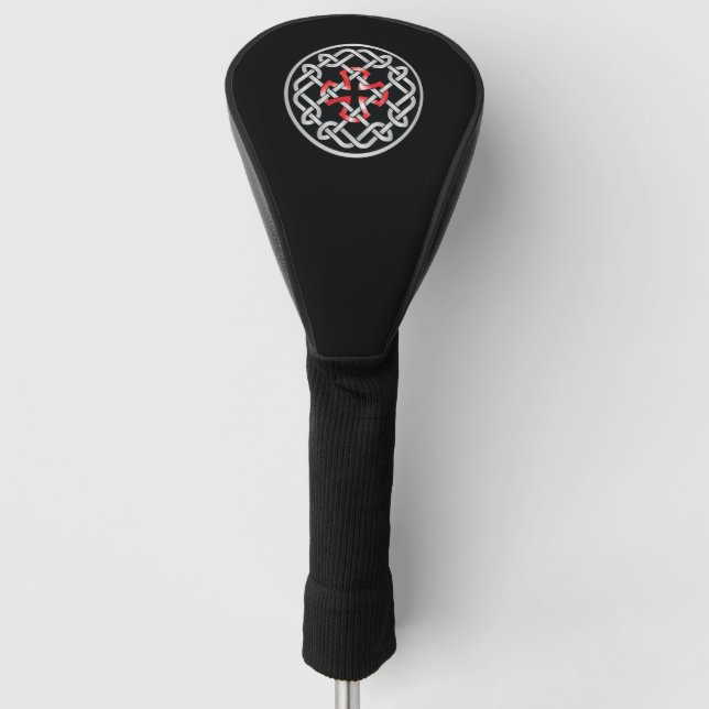 Celtic Knot Red Metallic Golf Head Cover Headcover (Vorderseite)