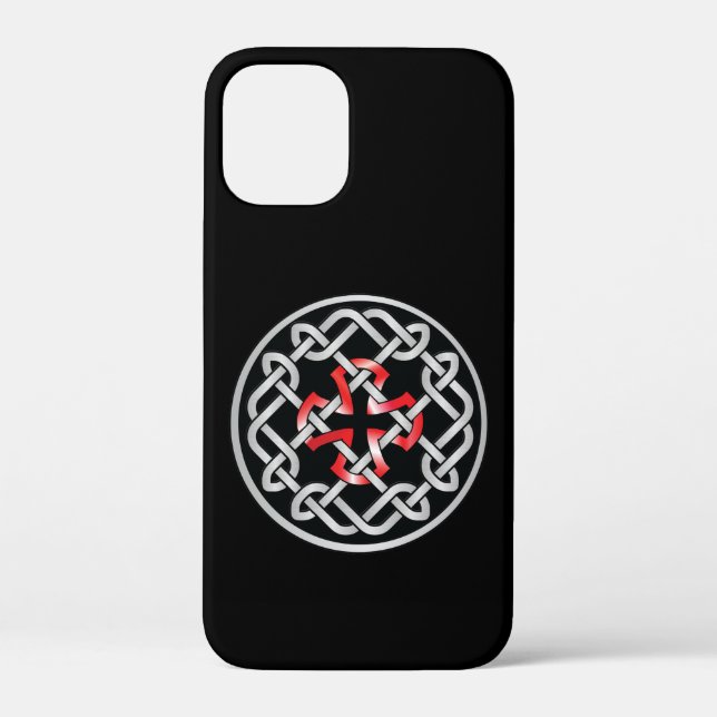 Celtic Knot Red Metallic iPhone 12 Mini Fall Case-Mate iPhone Hülle (Rückseite)