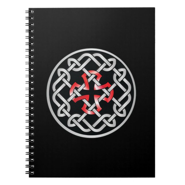 Celtic Knot Red Metallic Notebook Notizblock (Vorderseite)