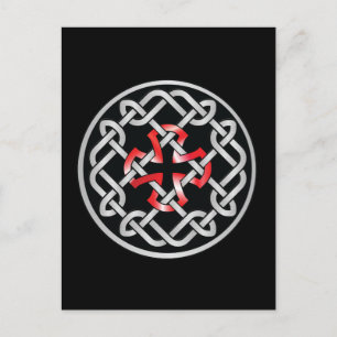 Celtic Knot Red Metallic Postcard Postkarte