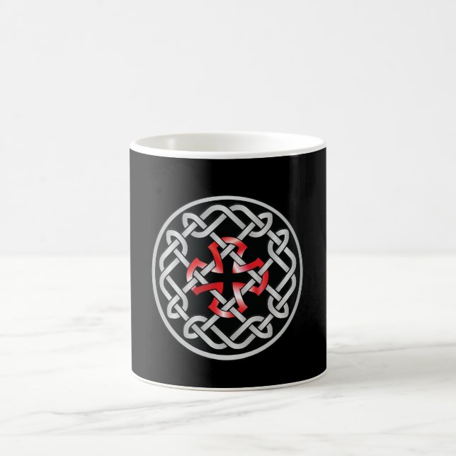 Celtic Knot Red Metallic Tasse (Mittel)