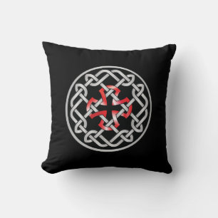 Celtic Knot Red Metallic Throw Kissen