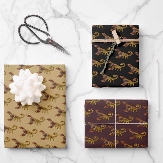Celtic Knot Scorpion Geschenkpapier Set (Vorderseite)