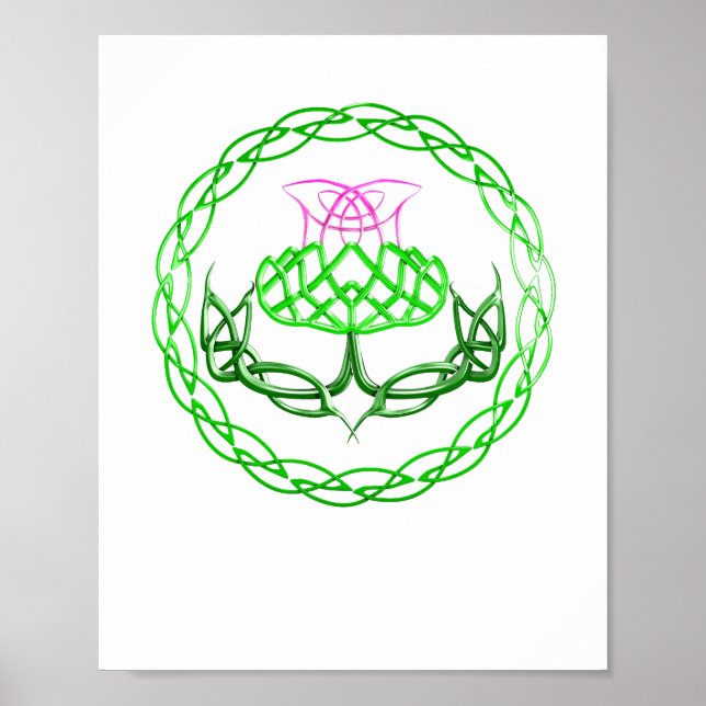 Celtic Knot Scottish Thistle Poster (Vorne)