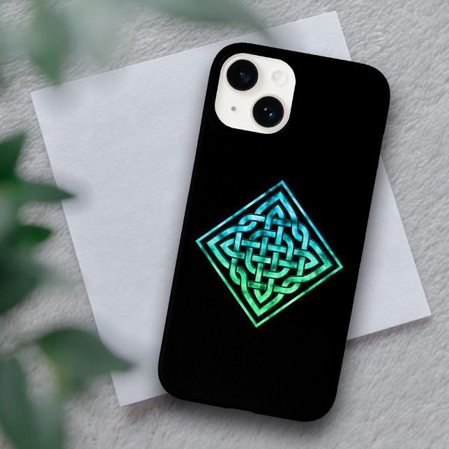 Celtic Knot - Single Blue Green iPhone 14 Fall Case-Mate iPhone Hülle (Von Creator hochgeladen)