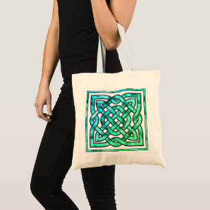 Celtic Knot - Square Blue Green Budget Tasche
