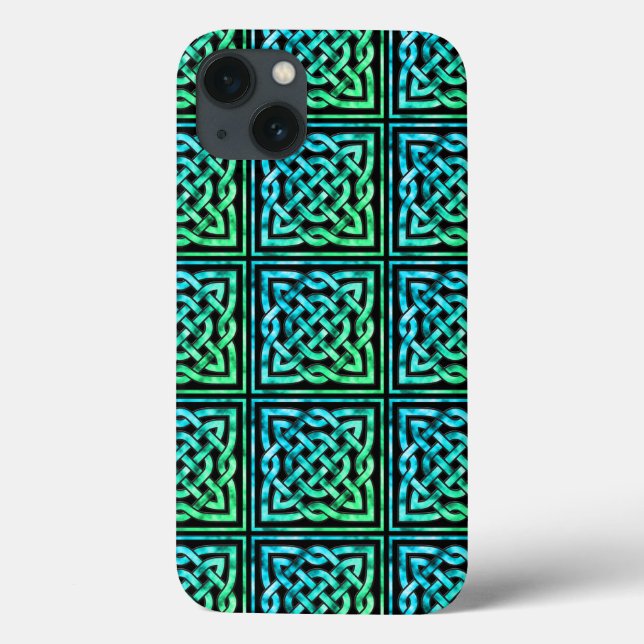 Celtic Knot - Square Blue Green Case-Mate iPhone Hülle (Rückseite)