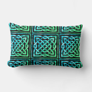 Celtic Knot - Square Blue Green Lendenkissen