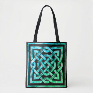Celtic Knot - Square Border Blue Green Toag