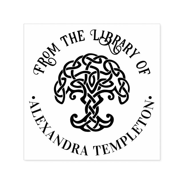 Celtic Knot Tree of Life #1P Library Name Permastempel (Design)