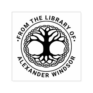Celtic Knot Tree of Life #2F Library Book Name Permastempel