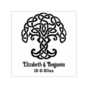 Celtic Knot Tree of Life Couple Names Date Permastempel