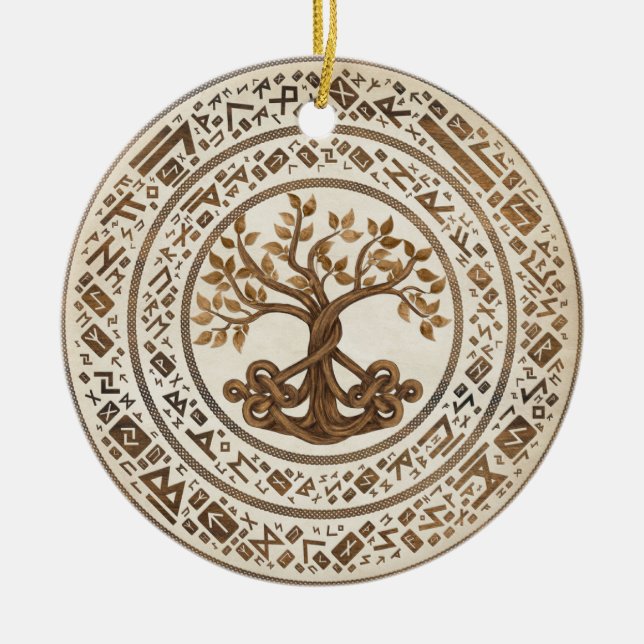 Celtic Knot Tree of life - Yggdrasil Keramik Ornament (Vorne)