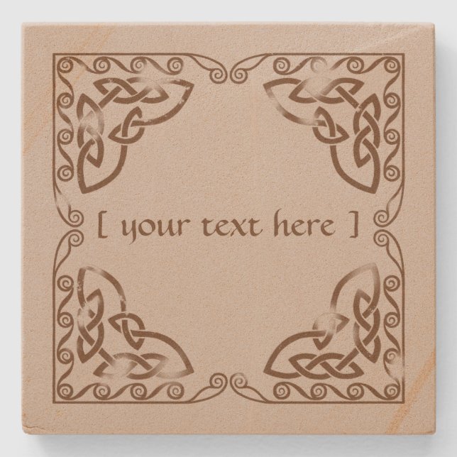 Celtic Knot Tribal Design Brown Weatherversion Steinuntersetzer (Vorderseite)