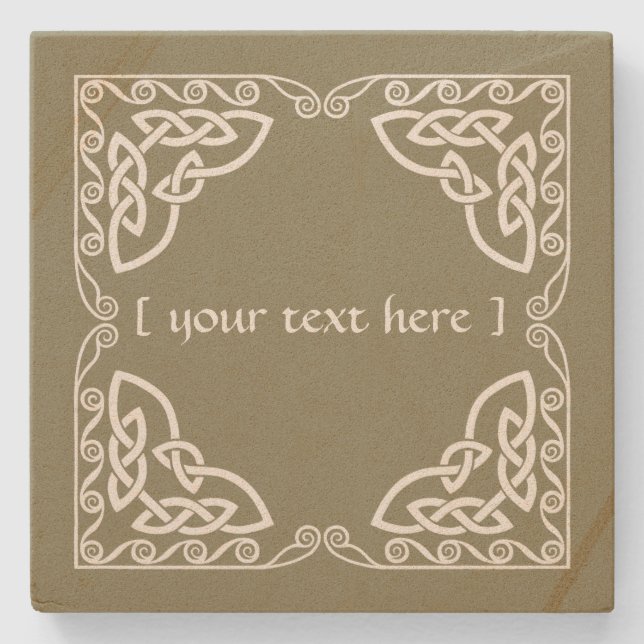 Celtic Knot Tribal Design Clear Border Version Steinuntersetzer (Vorderseite)