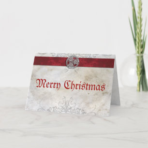 Celtic Knot Triskelion Red Christmas Card Feiertagskarte