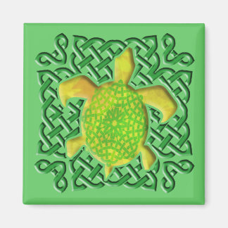 Celtic Knot Turtle (Green) Magnete